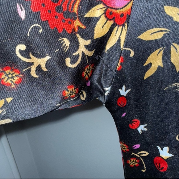 Natori Women's Sleep Gown Nightgown-Black Red Satin-3/4 Sleeve-V Neck-Size 1X - Picture 4 of 11